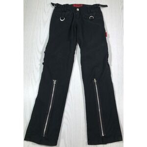 Vintage Tripp NYC Pant Women 27 Black Leg Zipper Adjust Waist Rave Goth Punk Y2K